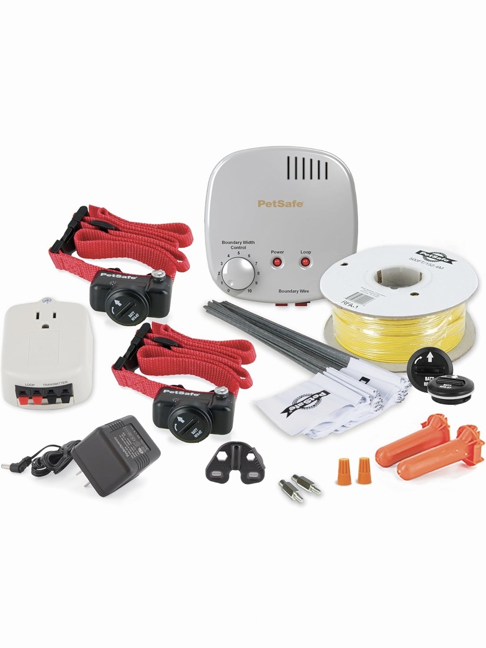PetSafe In-Ground Fence Bundle with Red Collars and Yellow Wire
